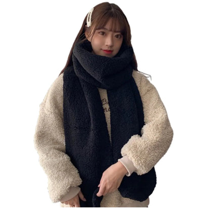 Warm In And Winter Thickened Lamb Hair Scarf Women'S Cute Wearing Guide Plush Warm Japanese New Winter Women Scarf New Hot