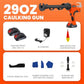 Cordless Caulking Gun 29 oz with 2 Batteries 2Ah Auto Retract LED Light 6500N 09.5mm s Stepless Speed Control for Professional