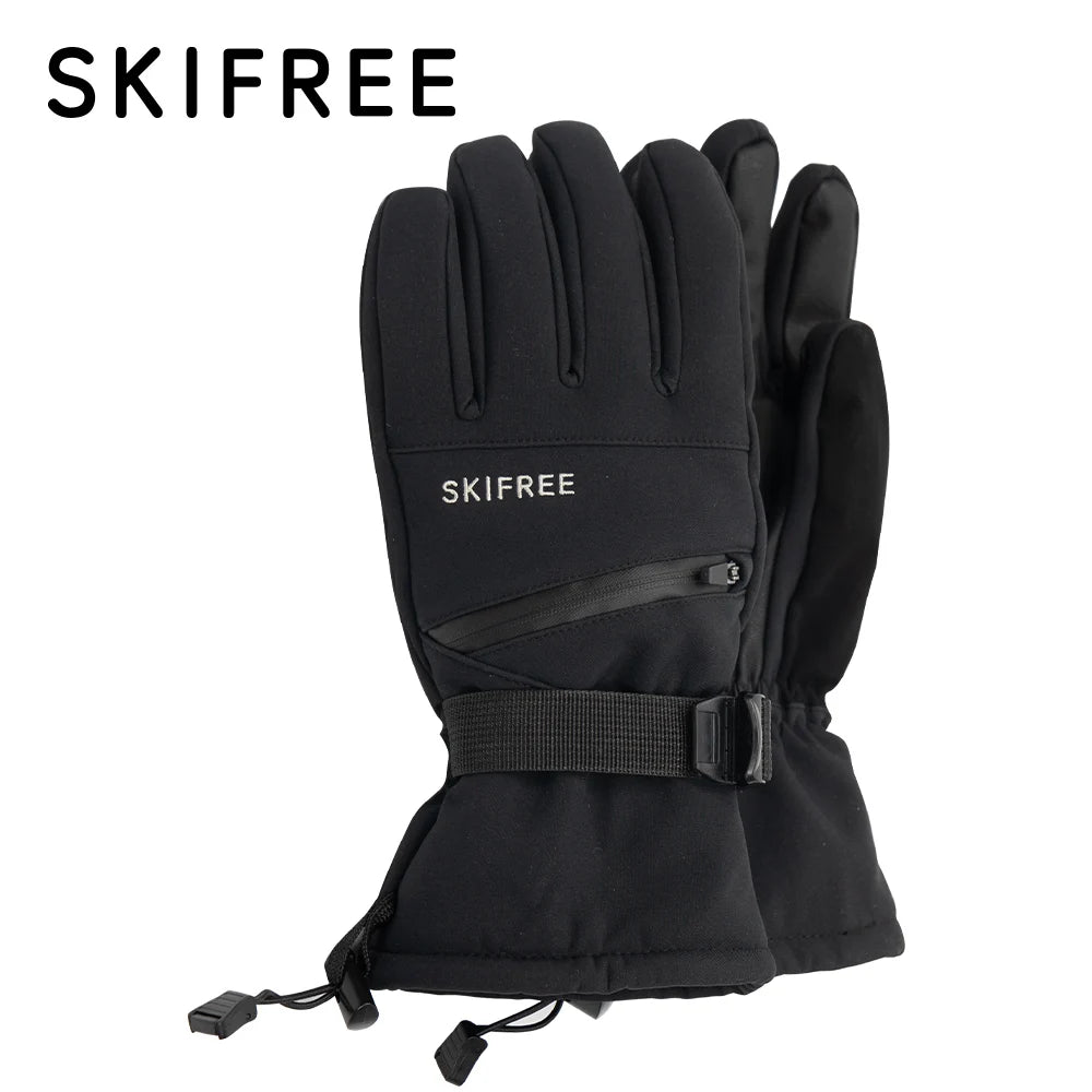 SKIFREE S4 Waterproof Warm Ski Gloves - Touchscreen, Windproof, Thermal Insulated, Durable PU, Card Holder