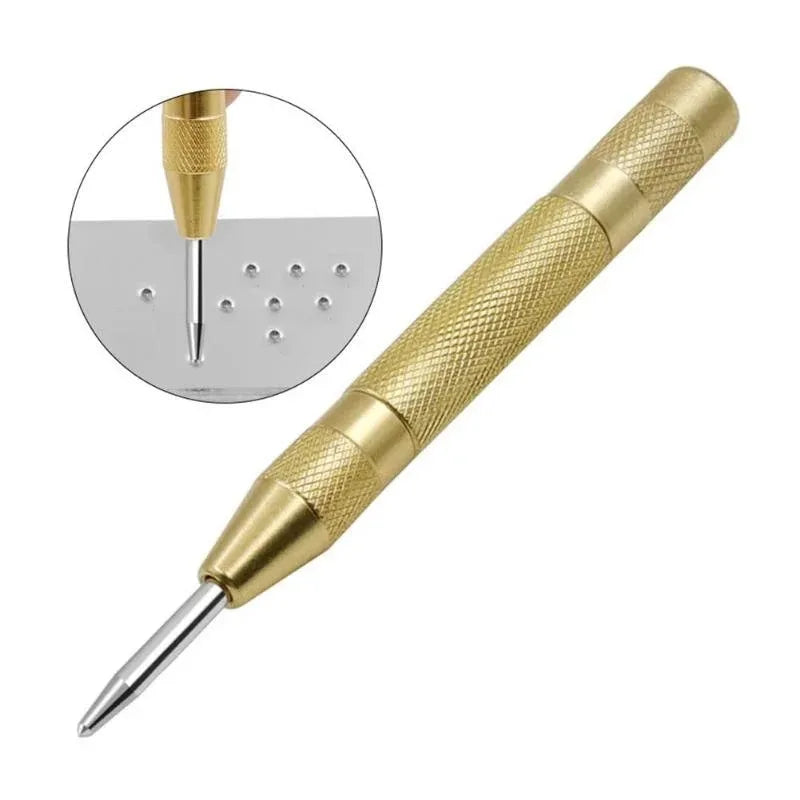 Step Drill Bit Set 5-Piece Titanium-Coated High Speed Steel with Automatic Center Punch for Drilling Sheet Metal Step Drill Bit