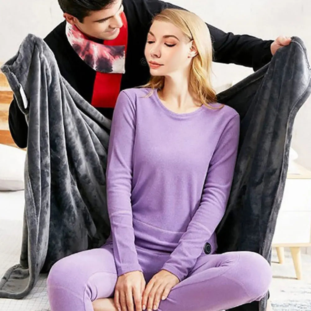 USB Electric Heated Blanket 3 Heating Levels Fleece Heated Blanket Wearable Heating Lap Blanket Quickly Heated Cape Pad