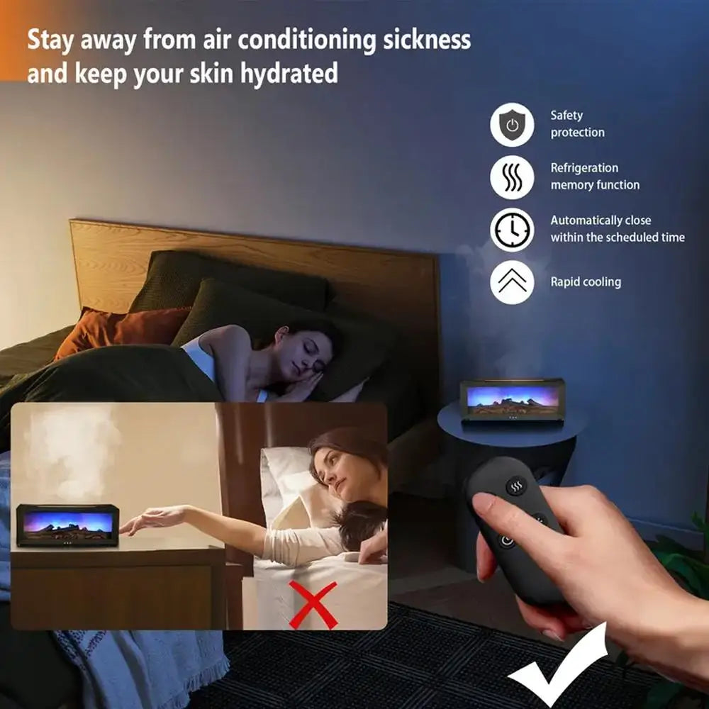 7-Color Fireplace Diffuser  300ml Essential Oil Humidifier with Timer & Remote for Home & Office