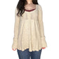 Elegant Women s Fall Knitwear Stylish Long Sleeve Tunic Sweater with Button Detail and Square Neckline