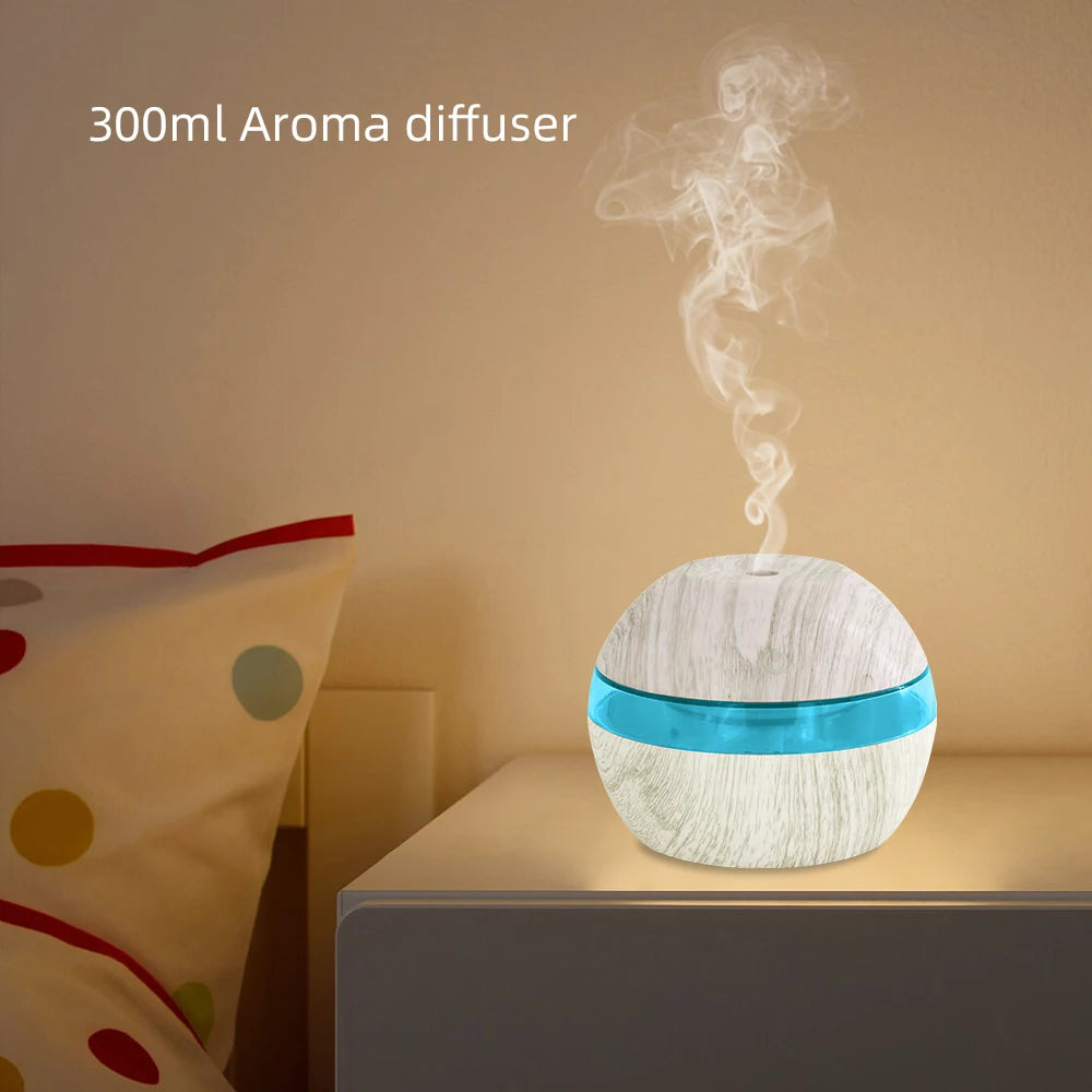 Diffuser For Home 300ml Ultrasonic Humidifier Aroma Oil Diffuser   Air Purifier with Touch Control  Perfect for Dry Air  Sleep
