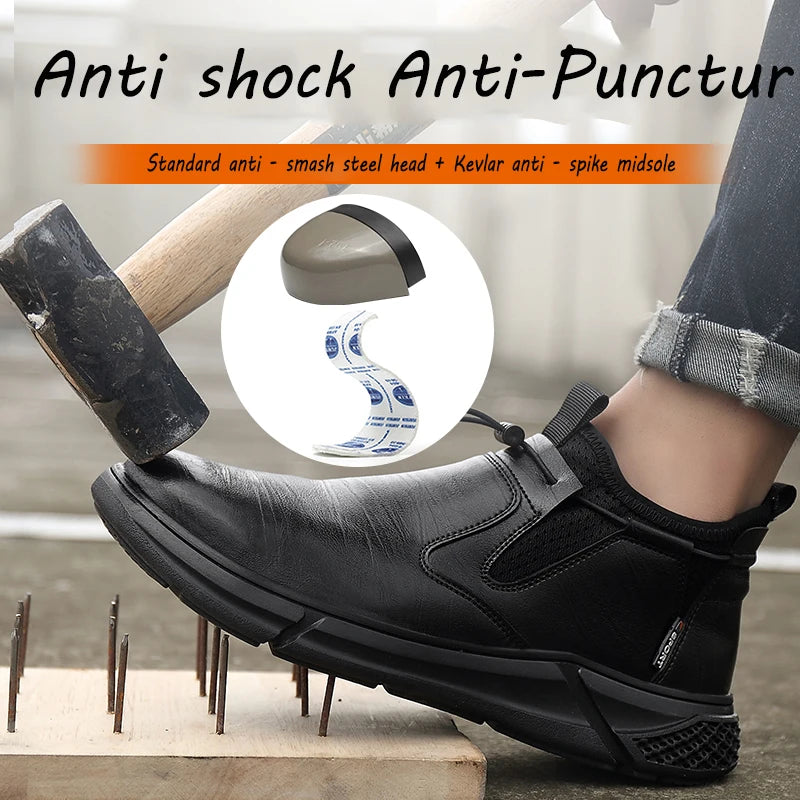 Safety Shoes Men for Work Steel Toe Free Shipping Industrial Boots Man Protection for the Smash-Proof Waterproof Ankle Boots
