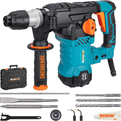1-1/4" SDS-Plus Rotary Hammer Drill with Vibration Control,Safety Clutch,12.5 Amp 4 Functions Corded Rotomartillo for Concrete-I