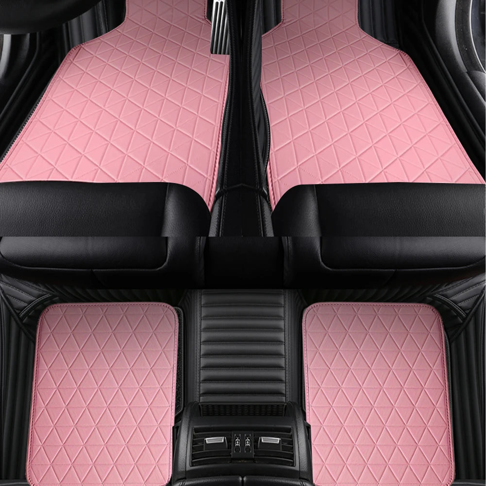 4Pcs Auto Foot Pad Non Slip Car Front Rear Mats Set Waterproof Universal Auto Carpet Car Interior Accessories