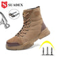 SUADEX Steel Toe Boots for Men Work Boots Indestructible Work Shoes Desert Safety Boots Safety Shoes 36-48