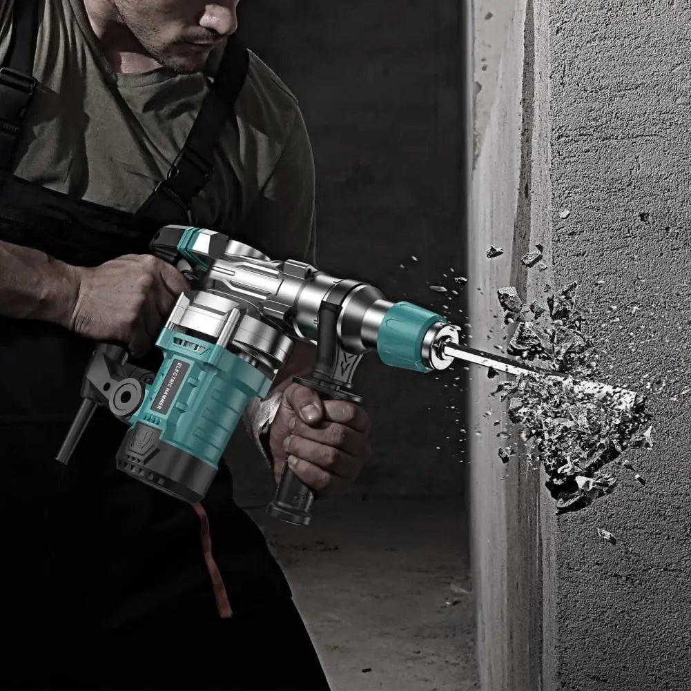 3 in 1 Hammer Drill, 1-1/4 Inch 13 Amp Heavy Duty Rotary Hammer Drill with Safety Clutch Power Tools with Chisels and Drill Bits