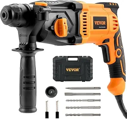 1 Inch SDS-Plus Rotary Hammer Drill, 8 Amp Corded, Heavy Duty Chipping Hammer with Safety Clutch for Electric Demolition
