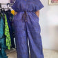 Best - Seller Alert! Purple - toned Geometric - patterned Waist - cinching Jumpsuit, Blending Style and Comfort