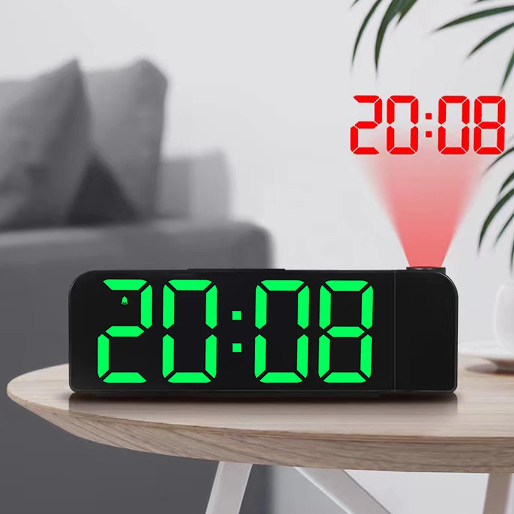 Projection Alarm Clock LED Digital Alarm Clock Large Number Display Bedside Alarm Clock Adjustable Brightness for Home Office