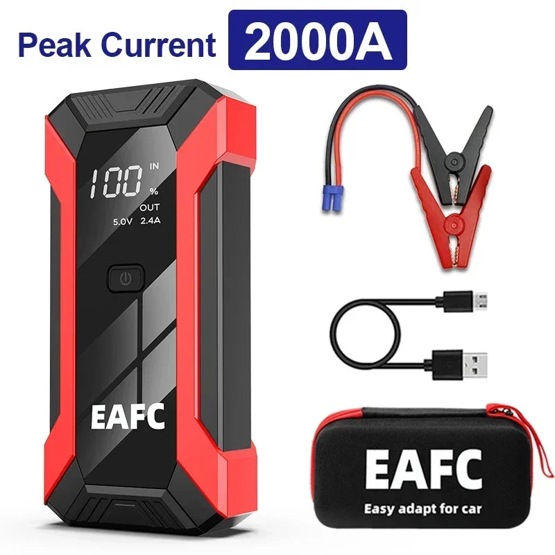 2000A Car Jump Starter Power Bank 12V Output Portable Emergency Start-up Charger 1000A for Cars Booster Battery Starting Device