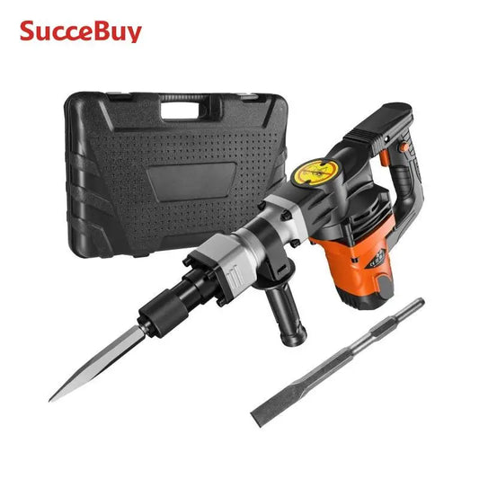 SucceBuy 1400 W Demolition Jack Hammer Electric Jackhammer Heavy Duty 2900 BPM Concrete Breaker 2 pcs Chisels Bits Chipping