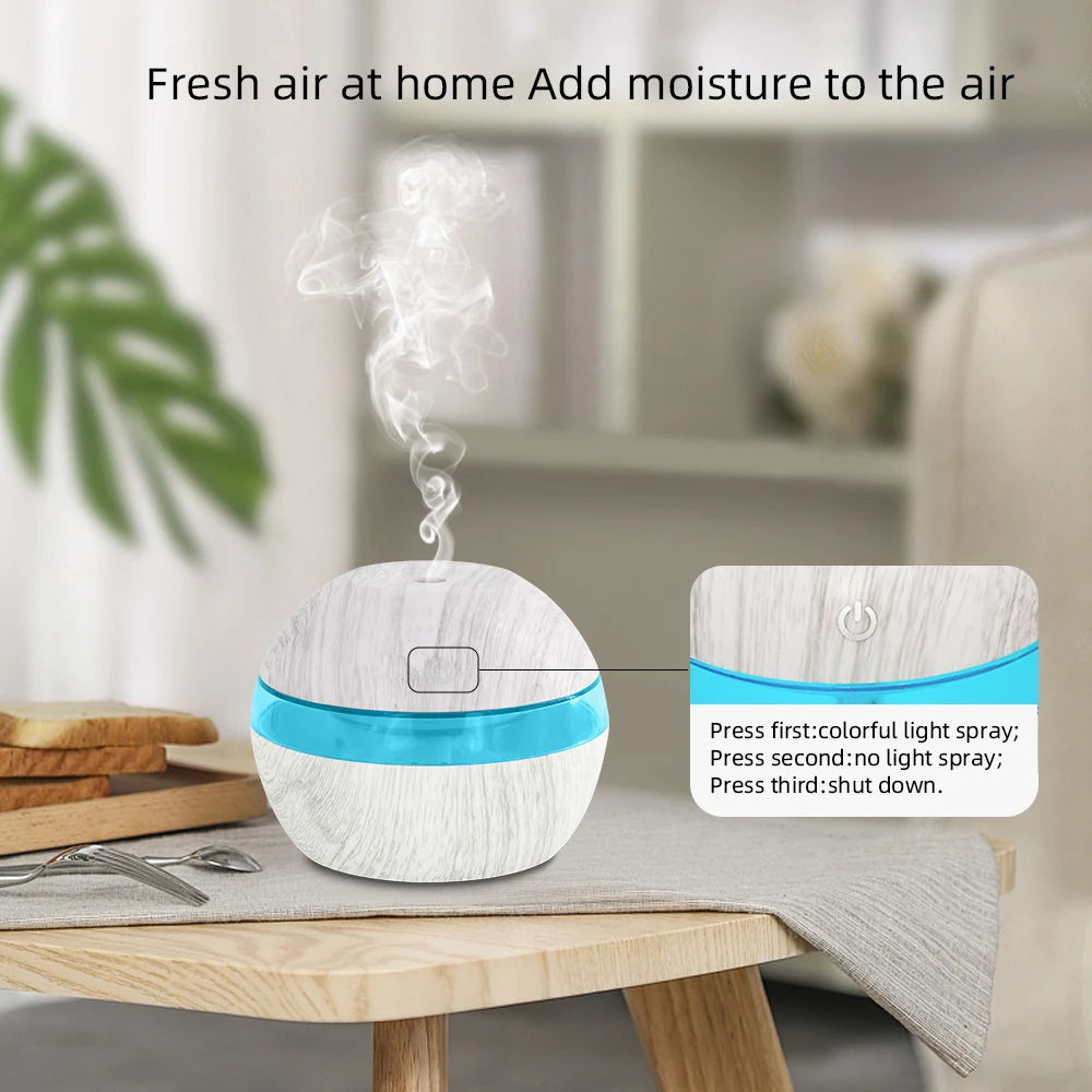 Diffuser For Home 300ml Ultrasonic Humidifier Aroma Oil Diffuser   Air Purifier with Touch Control  Perfect for Dry Air  Sleep