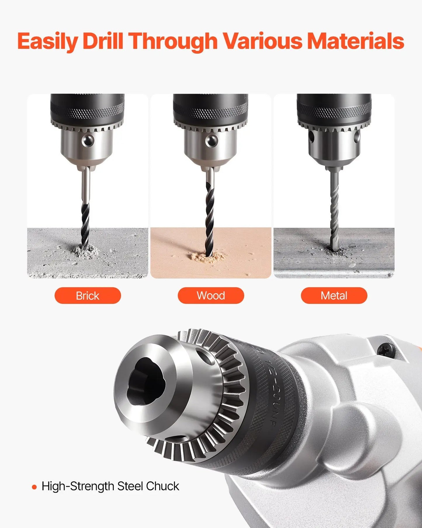 1100W Electric Drill Mixer 5/8" 0-850 RPM Mixing & Drilling Machine with D-Handle Handheld Cement Mixers for Fodder Paint Cement