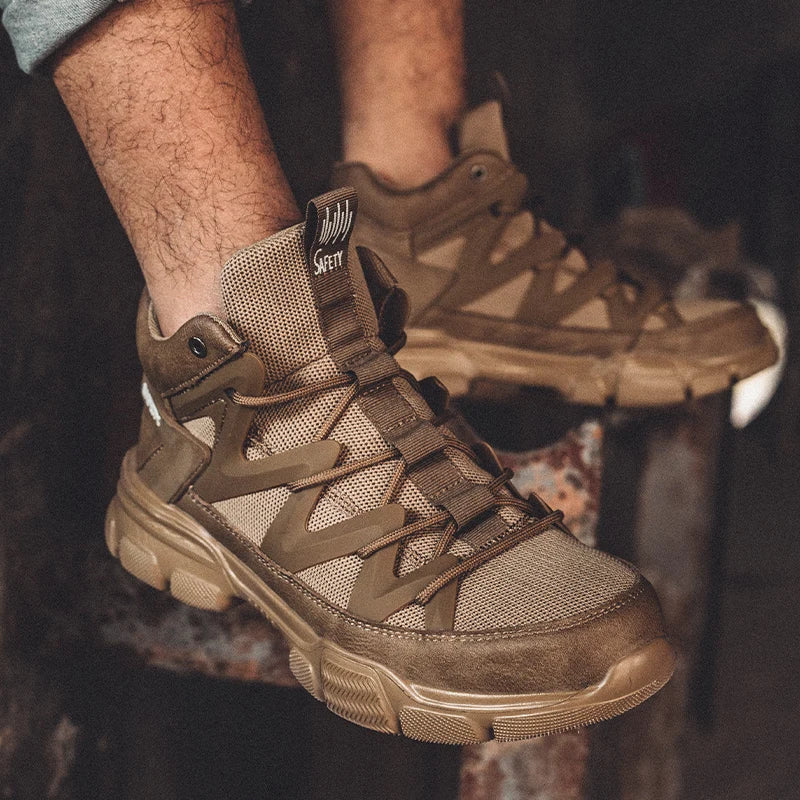 Safety Shoes Men For Work Sneakers Men Steel Toe Work Shoes Security Protective Shoes Lightweight Anti-Smash Anti-Puncture Boots