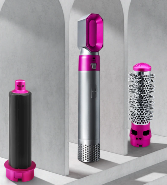 5-in-1 Hair Airflow Curler Dryer Brush – Electric Blow Dryer & Curling Wand Styling Kit for Women