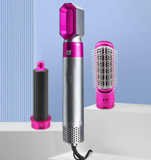 5-in-1 Hair Airflow Curler Dryer Brush – Electric Blow Dryer & Curling Wand Styling Kit for Women