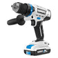 20V Cordless Hammer Drill Kit 24 Position Clutch 1/2 Inch Metal Chuck LED Light Auxiliary Handle Fast Charger Included