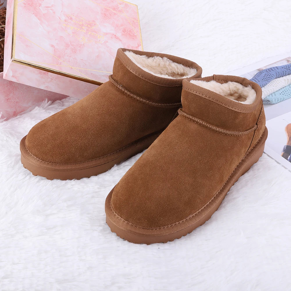 Women Snow Boots Slip On Short Boots Water Resistant Comfort Ankle Boots Faux Fur Lining Boots for Outdoor Sports