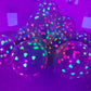 Happy Birthday Neon Glow Balloons Glow in Blacklight Fluorescent Balloons for Neon Birthday Glow 80s 90s Theme Party Decor