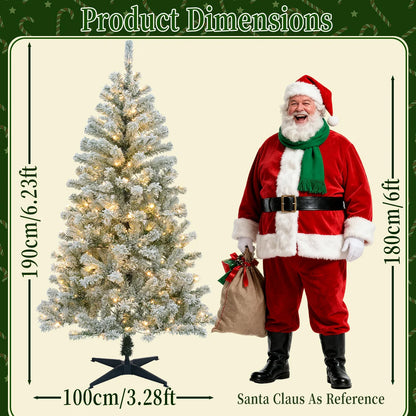 6FT/6.23FT -Christmas Decoration,Pre-Lit Artificial Christmas Tree, Suitable For Indoor,Home, Holiday,  Kitchen,DIY,  Party Use.