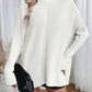 Autumn and Winter New Fashion Woman Sweater Irregular Hem Turtleneck Pullover Long Sleeve Knit Top