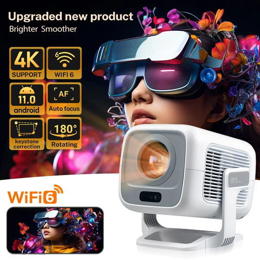 LynCast 4K X3AQ Projector 500ANSI Native 1080P Auto Focus Android 11 BT5.4 WIFI6 Portable Home Theater