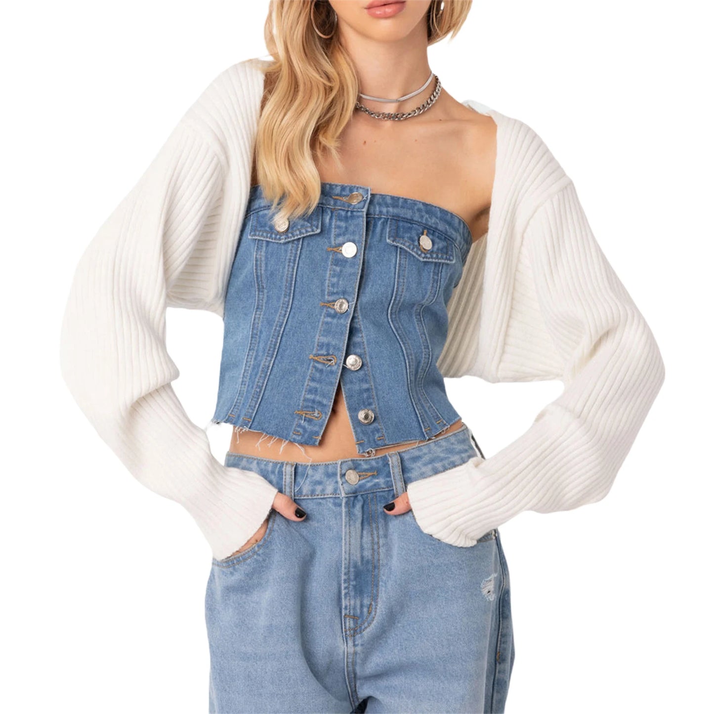 Women Fashion Wild Knitted Shrugs Solid Color Long Sleeve Open Front Sweater Coat Spring Fall Casual Cardigan