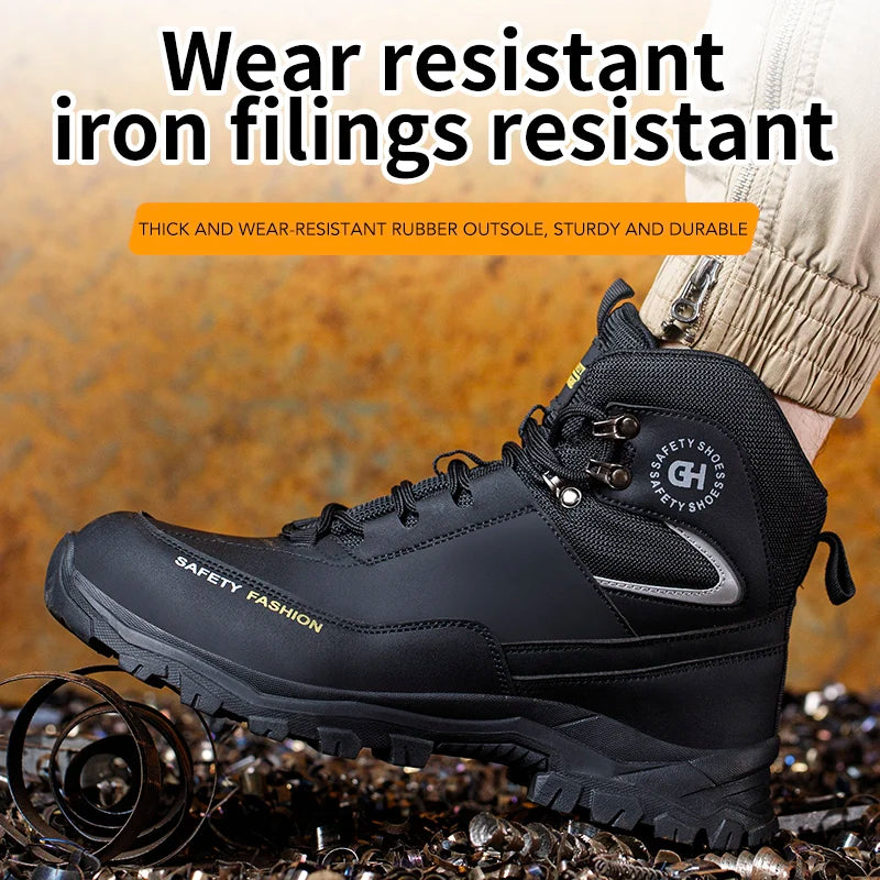 Safety Shoes for Men Steel Toe Work Shoes Anti-smash Anti-puncture Indestructible Shoes Protective Security Footwear Boots