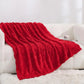 Red Fleece Throw Blanket 50×60 for Couch Sofa Beder Soft Cozy Plush Microfiber Flannel Blanket with 3D Checkered Design Lightwe