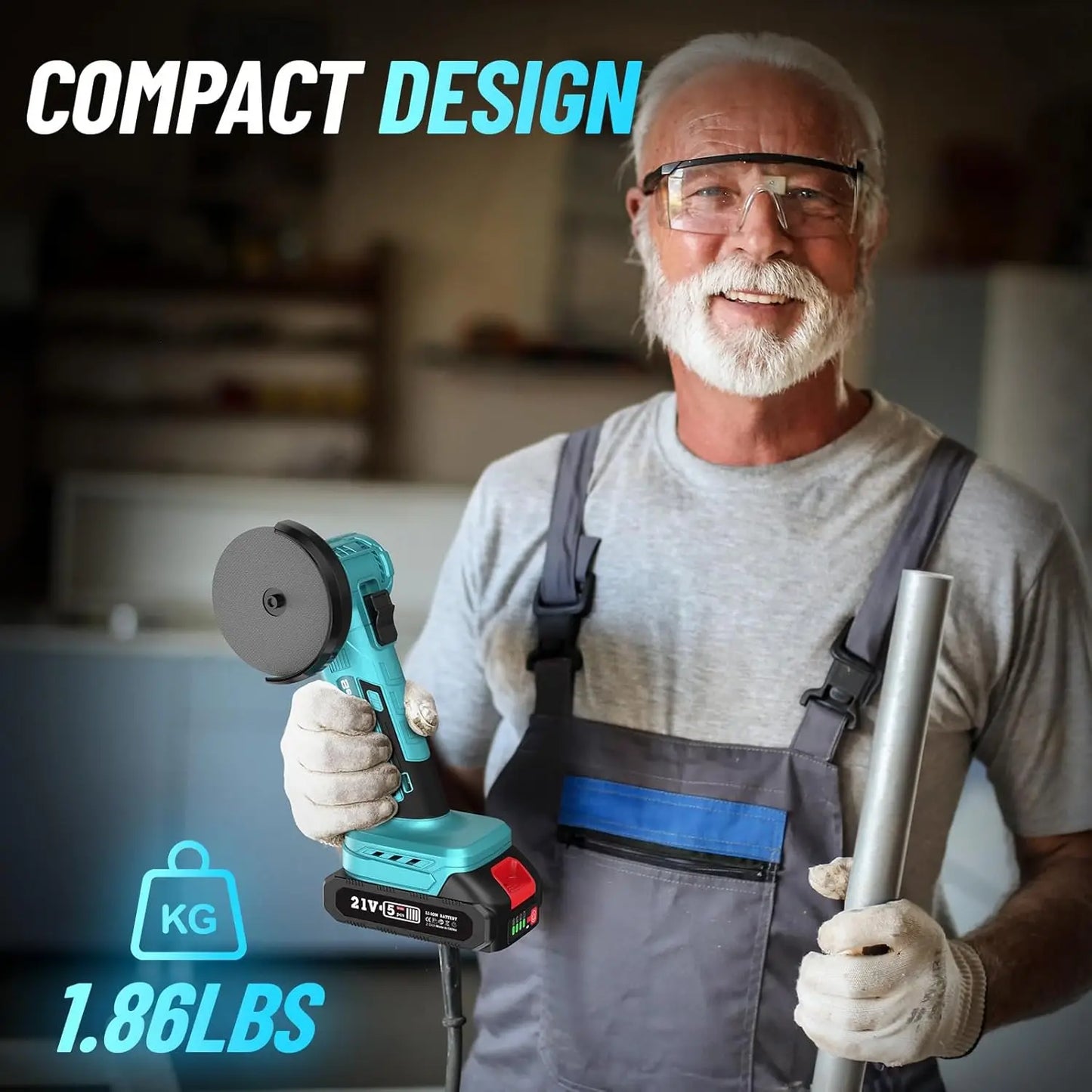 Seesii Cordless Mini Angle Grinder Kit 19000rpm Brushless Power Electric Grinder Tool for Metal Wood Polishing Rust Removal