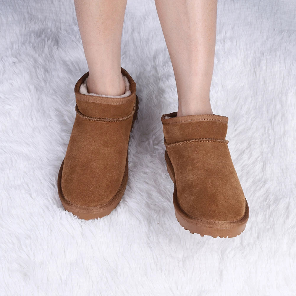 Women Snow Boots Slip On Short Boots Water Resistant Comfort Ankle Boots Faux Fur Lining Boots for Outdoor Sports