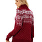 Women s Christmas Snowflake Knitted Sweater Long Sleeve High-neck Print Christmas Pullover Knitwear