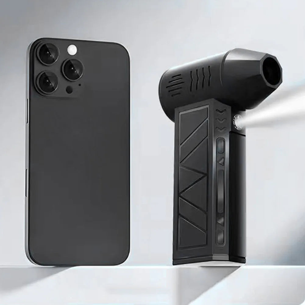 Multipurpose Jet Fan with Flashlight Jet Dry Blower 3 Speeds Leaf Blower Cordless for Cars Computer Keyboards and Outdoor Use