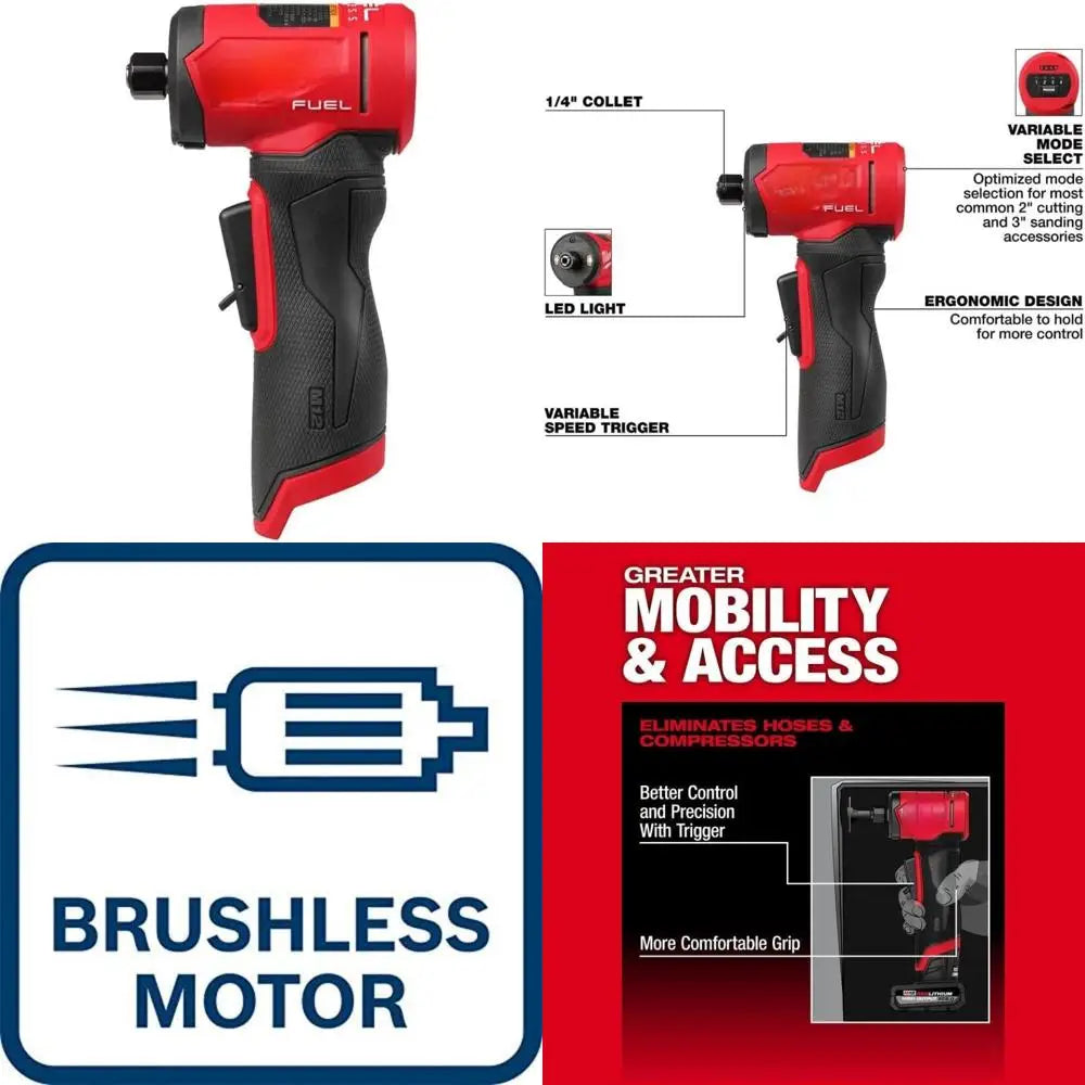 1/4 Inch Angle Die Grinder 12V Bare Tool Compatible with M12 FUEL Cordless Power Tool System