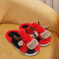 Fuzzy Cow Slippers for Women & Men, Couple's Warm Cartoon Cow Animals Slippers, Winter Cozy Fluffy Plush Slip On House Slippers