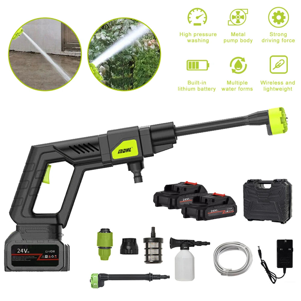 100BAR 1000W Brushless Cordless High Pressure Car Washer Rechargeable Car Cleaning Washer Spray Foam Generator Water Gun Machine