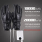 Leather Thermal Heated Gloves Waterproof Outdoor Cycling Thermal Bike Gloves Touchscreen Hand Warmer for Hiking Skiing Fishing