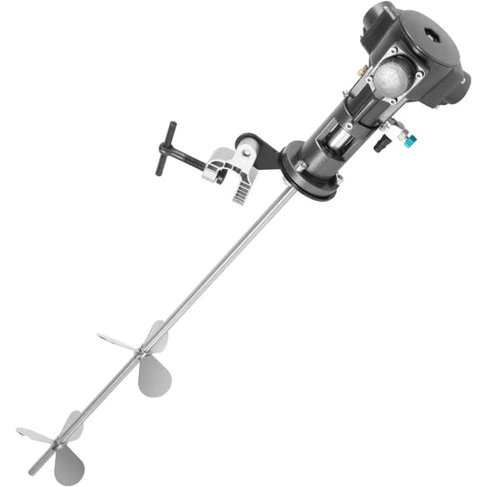 Pneumatic Mixer, 1.135m/3.72ft Stainless Steel Detachable Drum Mixer Silver Coating Mix Tool Barrel Paint Mixer of 50