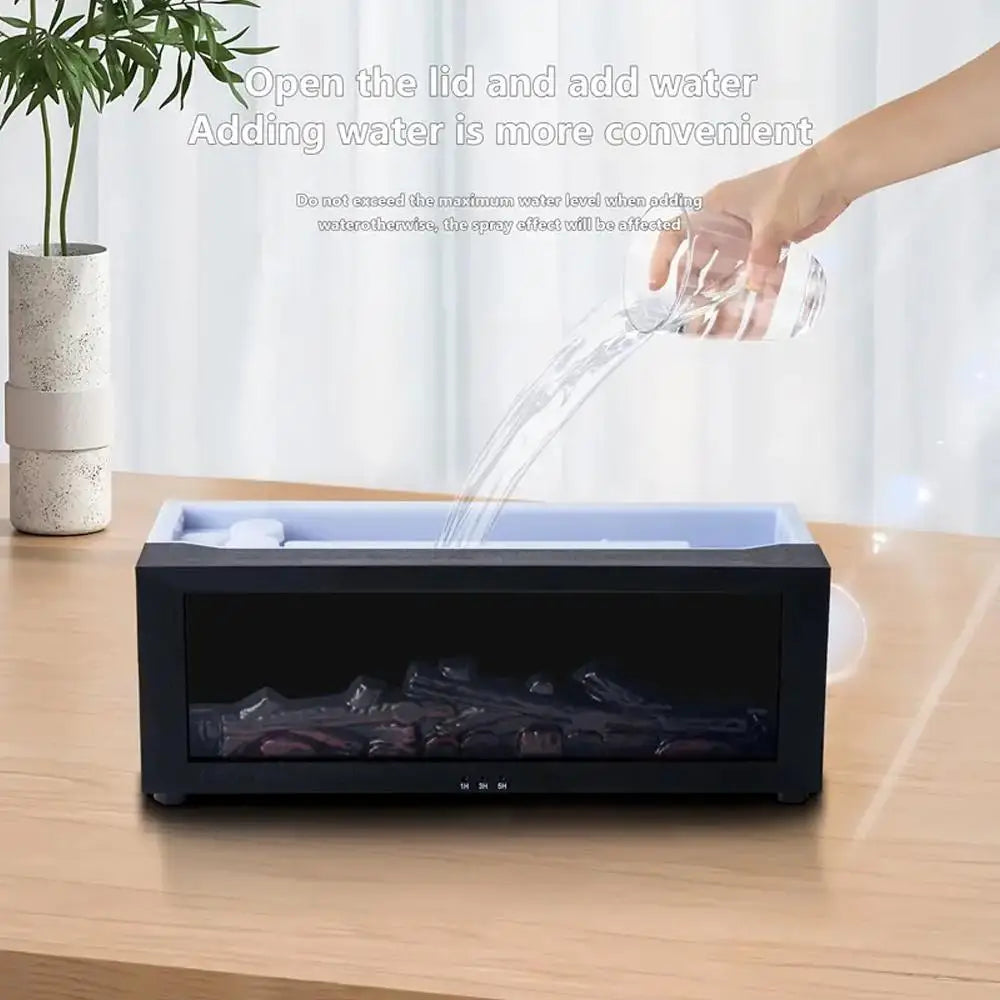 7-Color Fireplace Diffuser  300ml Essential Oil Humidifier with Timer & Remote for Home & Office
