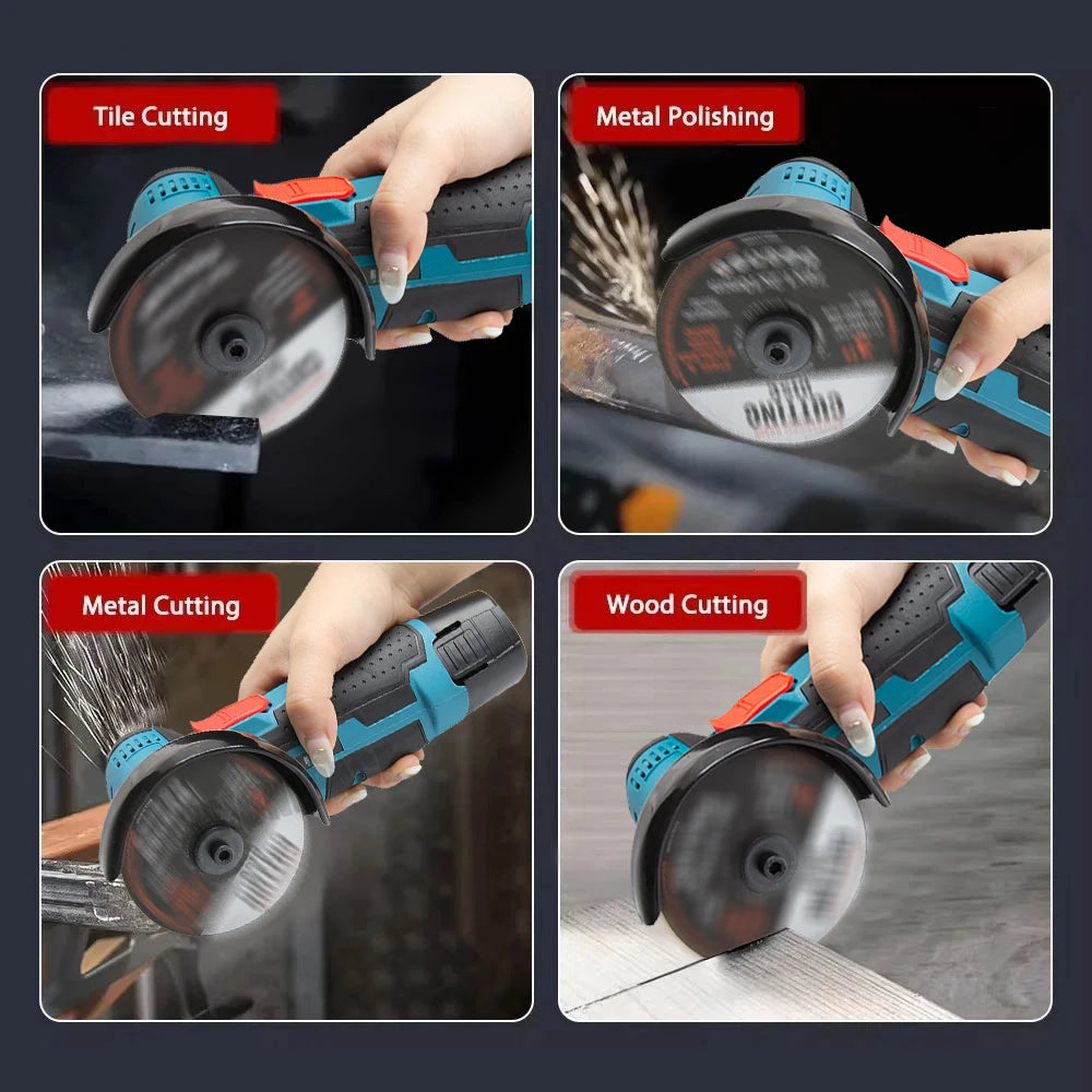 Cordless Electric Grinder 19500rpm Handheld Polishing Grinding Machine Diamond Cutting Power Tool 12V Battery Rechargeable