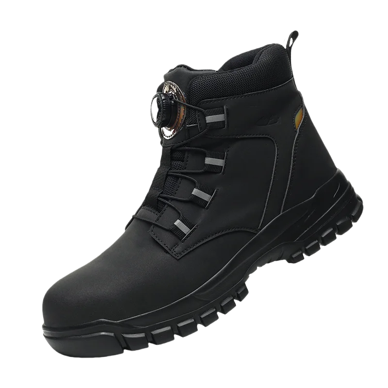 Rotary Button Waterproof Safety Shoes For Men Steel Toe Caps Male Indestructible Puncture-Proof Non Slip Security Work Boots