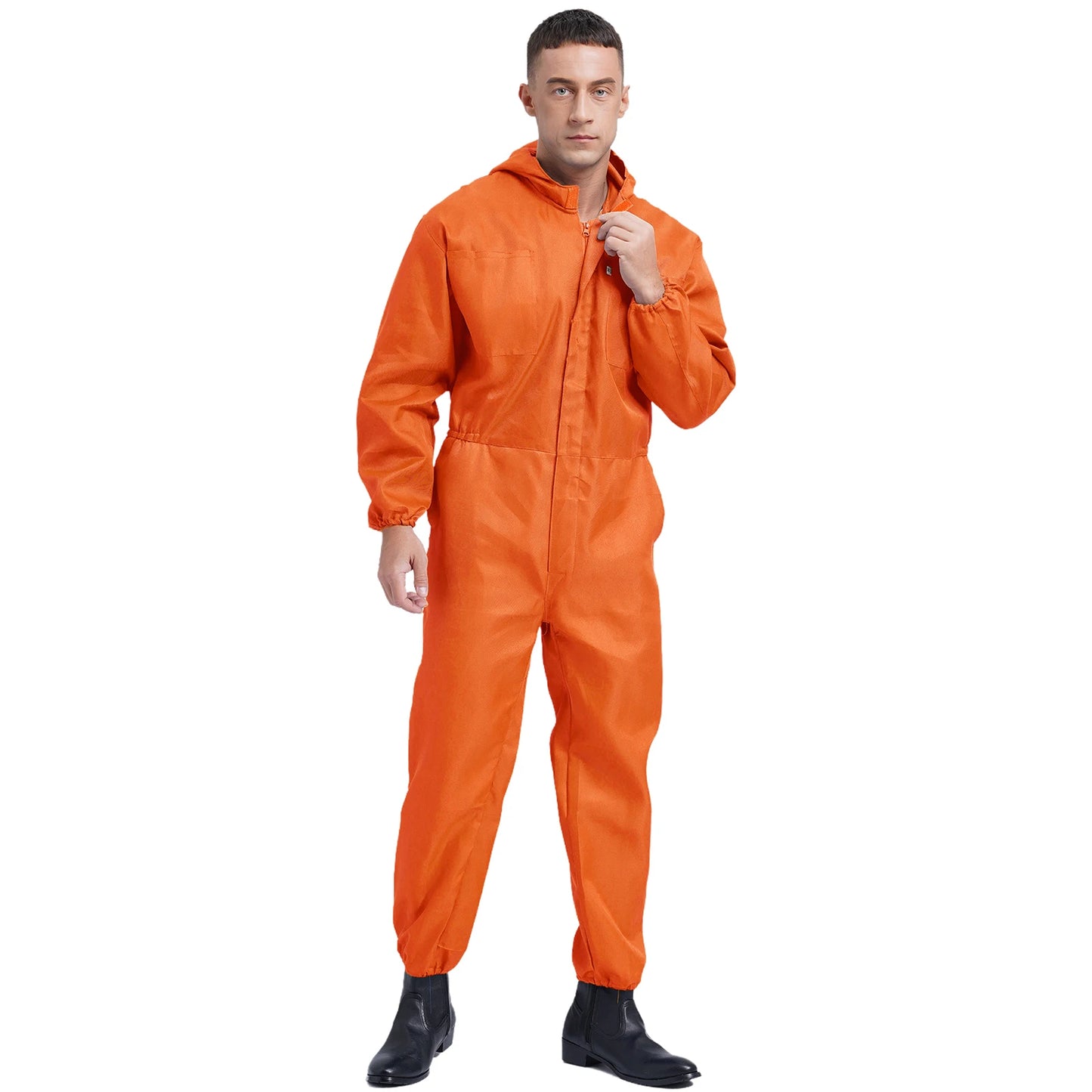 Coveralls for Men Big Pockets Overalls Jumpsuit Dungarees for Workshop Worker Dustproof Hooded Coverall Unisex Mechanic Uniform