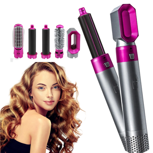 5-in-1 Hair Airflow Curler Dryer Brush – Electric Blow Dryer & Curling Wand Styling Kit for Women