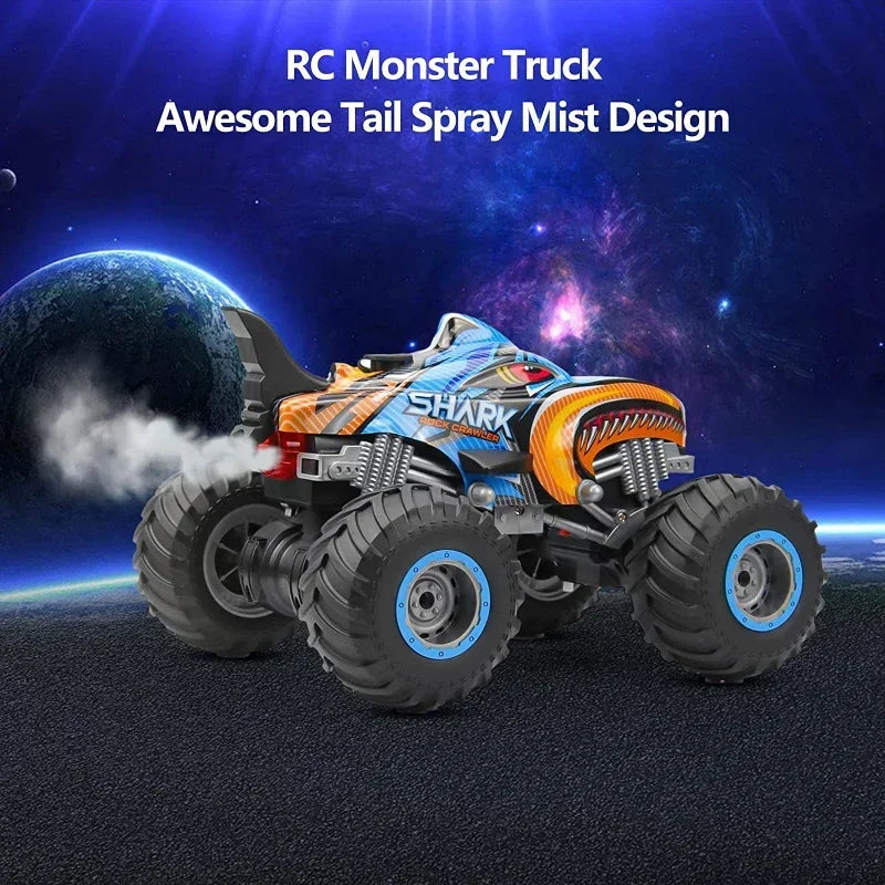 RC 4x4 Off-Road Monster Truck – Remote Control Rock Crawler Drift Car (Shark Digger Design)
