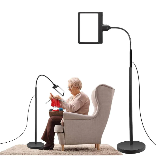 5X Magnifying Floor Lamp – Full-Page LED Light for Reading, Hobbies & Crafts