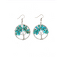 Natural Crystal Crushed Stone Tree Wishing Tree Earrings Crystal Tree Earrings Jewelry