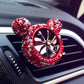 Women Red Rhinestone Car Interior Accessories